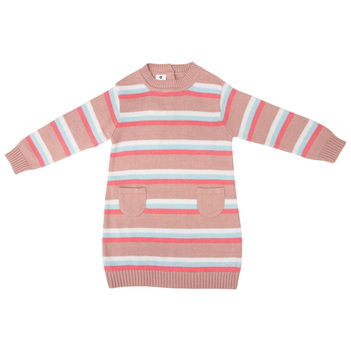 Dress | Striped Knit - Dusty Pink