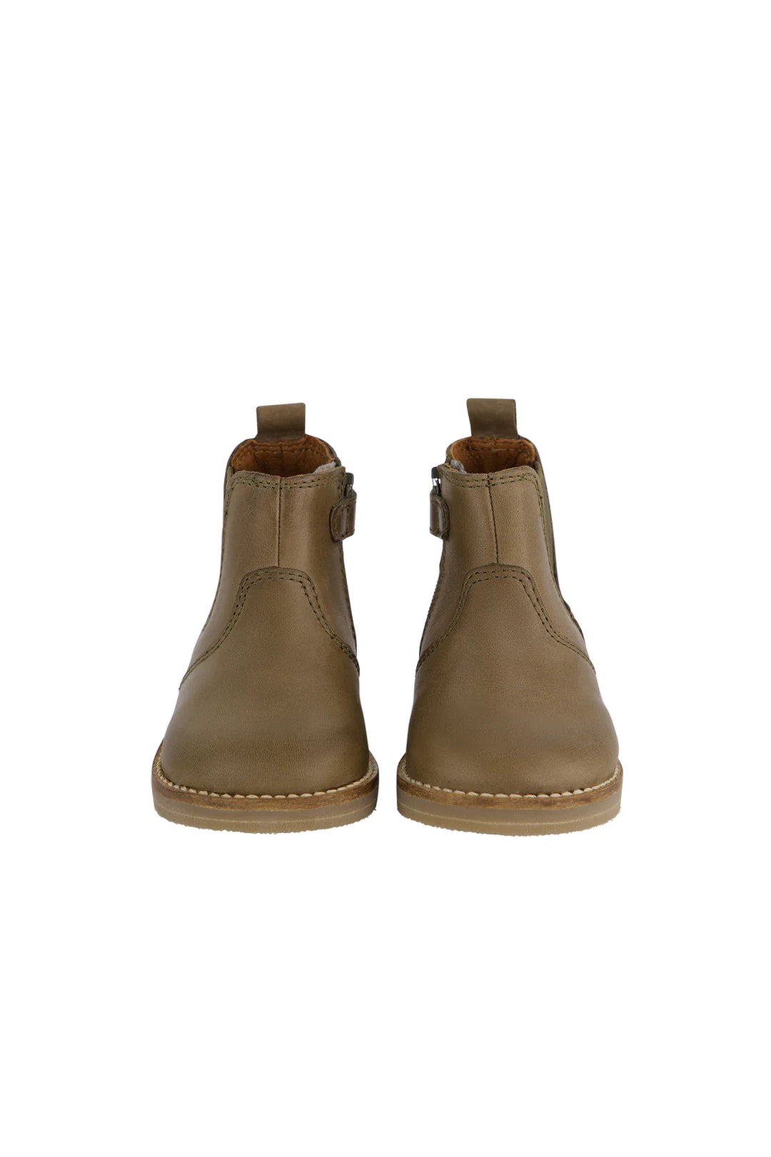 Boots | Leather with Elastic Side - Olive