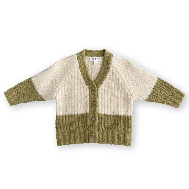 Cardigan | Merino Wool - Sage/Milk