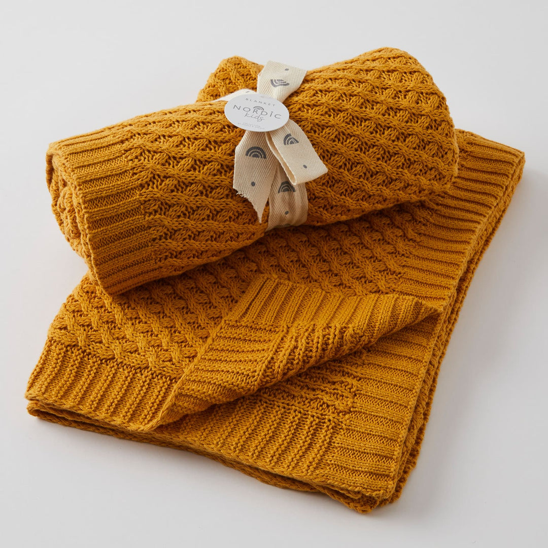 Knit Blanket | Honey Basket Weave