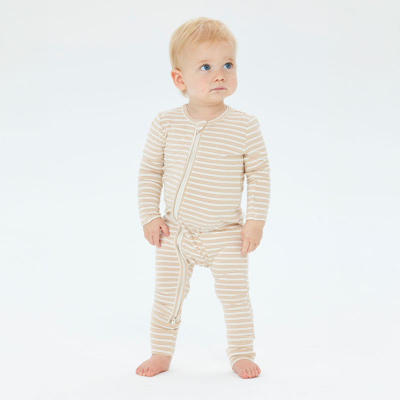 Onesie | Day or Night Long Sleeve - Neutral Stripe