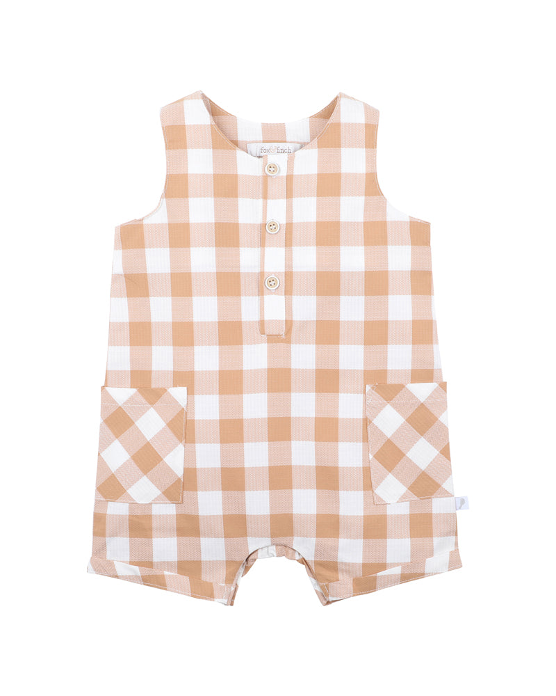 Romper | Lion - Caramel Check