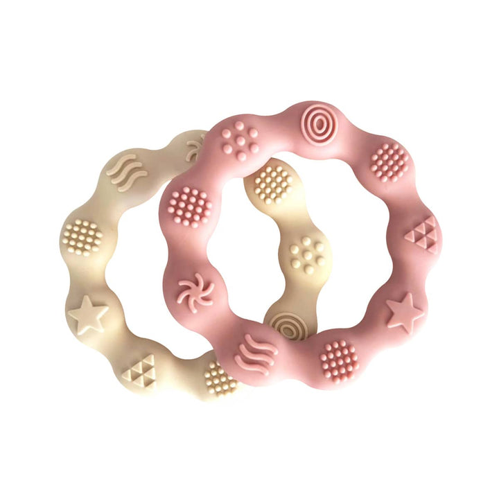 Teether | 2pk Textured Sensory - Peaches & Cream