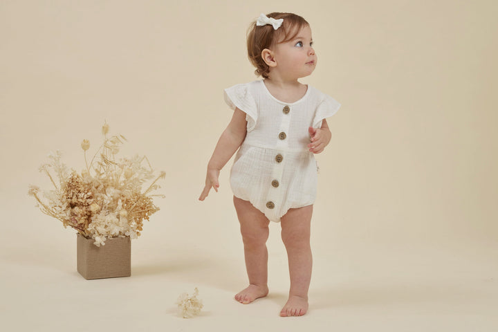 Romper | Muslin Bubble - White