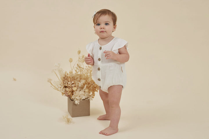 Romper | Muslin Bubble - White