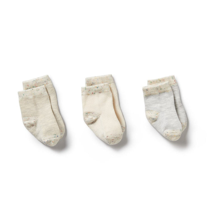 Socks | 3pk Baby - Cream, Oatmeal, Grey Cloud