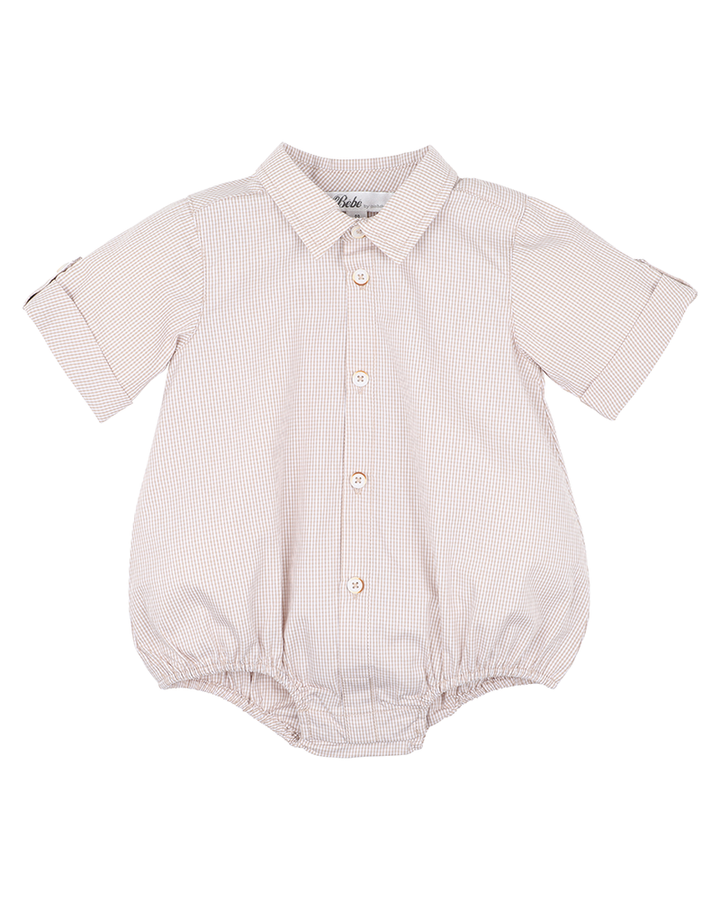 Bodysuit Shirt | Finley - Natural Check