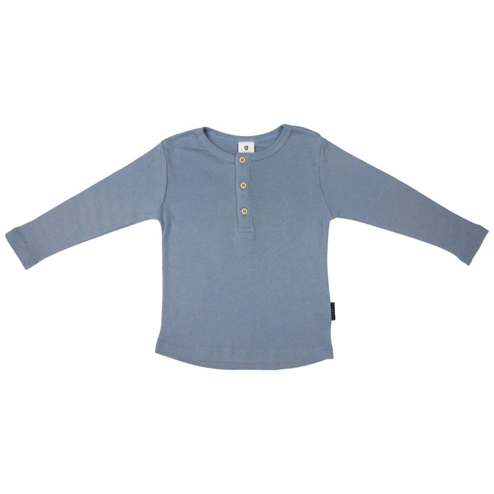 Top | Henley Long Sleeve - Blue