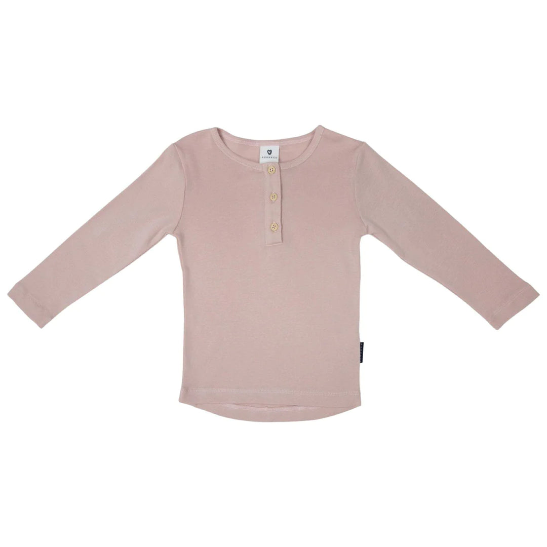 Top | Henley Long Sleeve - Dusty Pink