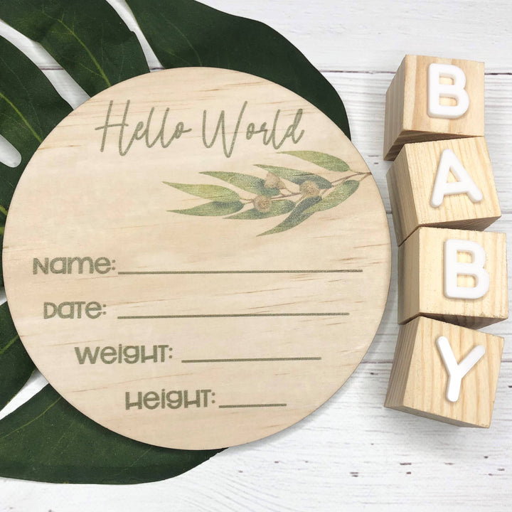 Plaque | Birth Announcement - Eucalyptus