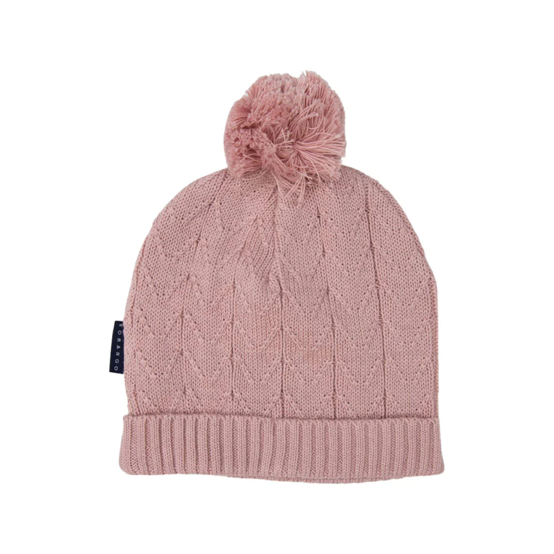 Beanie | Herringbone - Dusty Pink