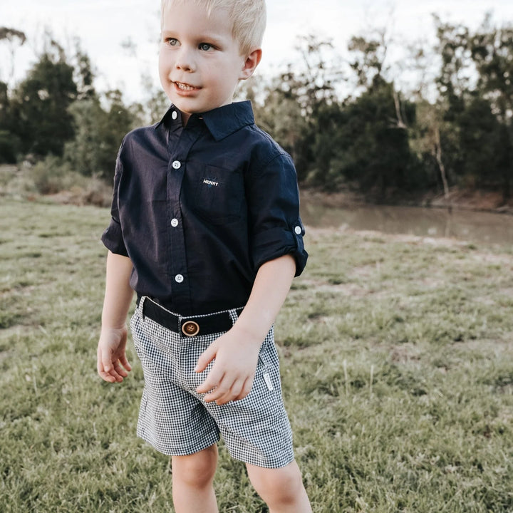 Shorts | Oscar - Navy Gingham