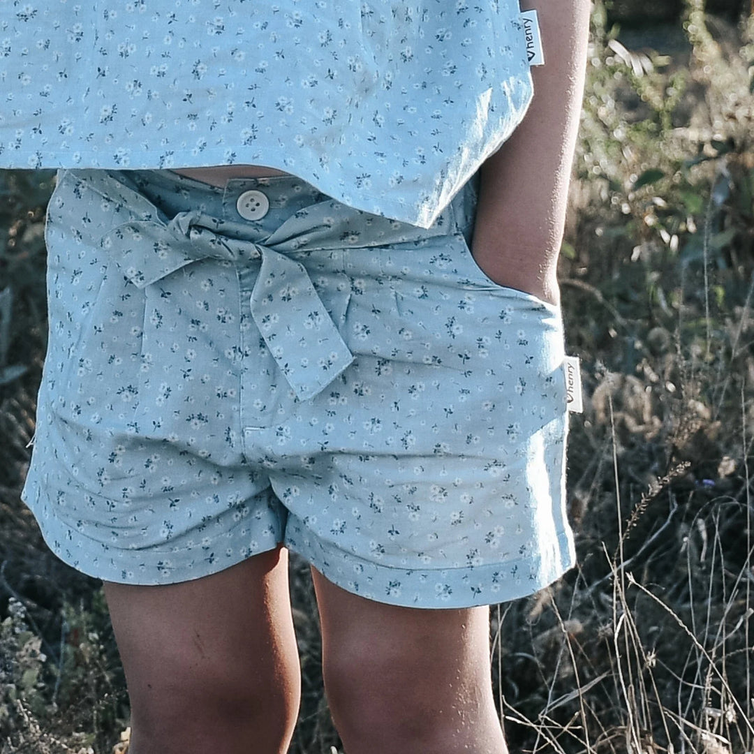 Shorts | Tie Waist - Pansy Blue