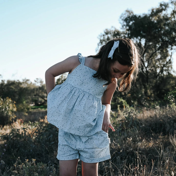 Shorts | Tie Waist - Pansy Blue