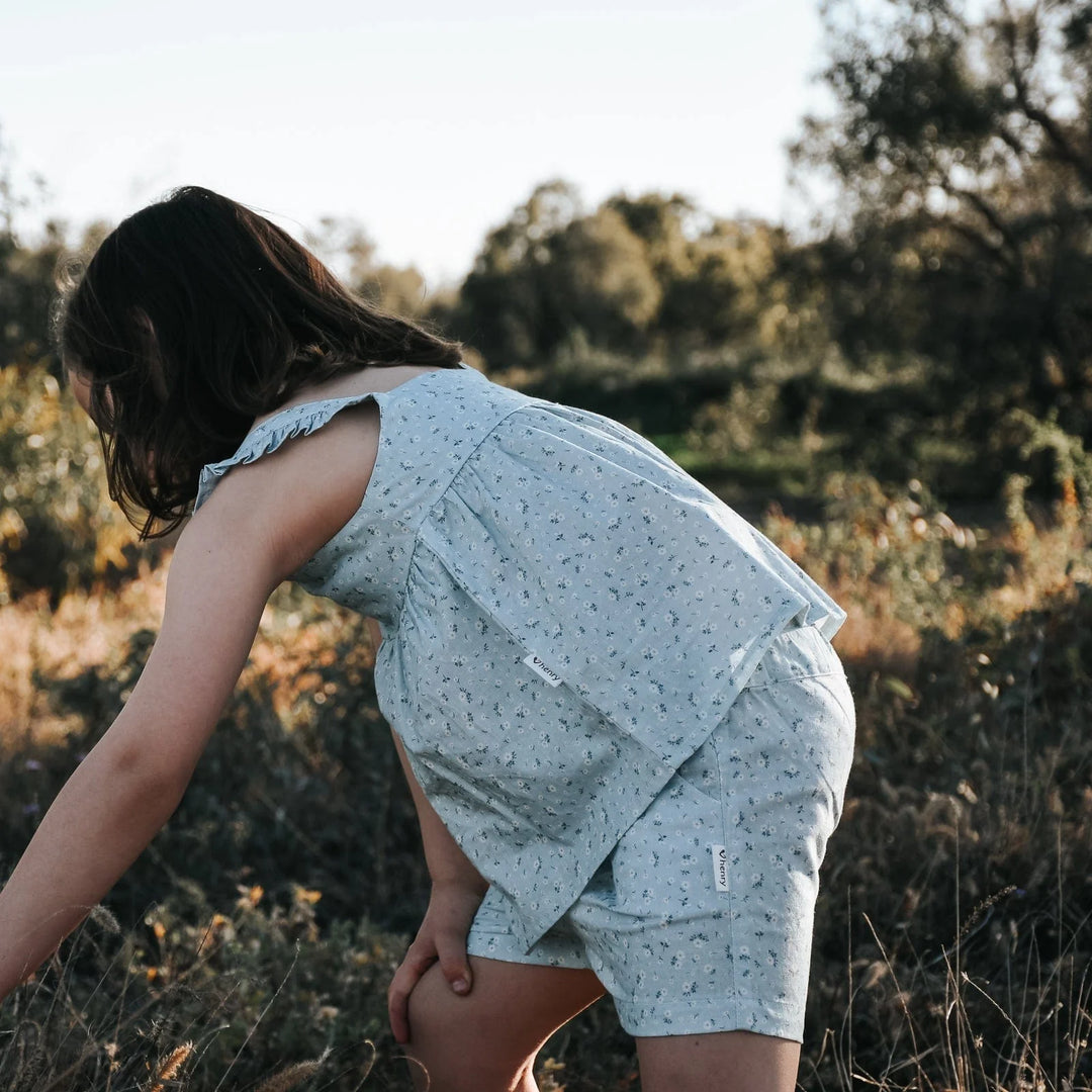 Shorts | Tie Waist - Pansy Blue