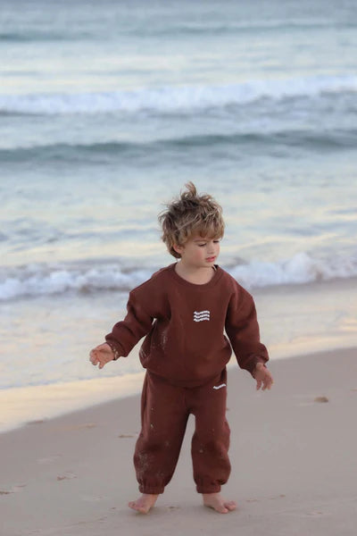 Jumper | Mini Waves Crew - Chocolate