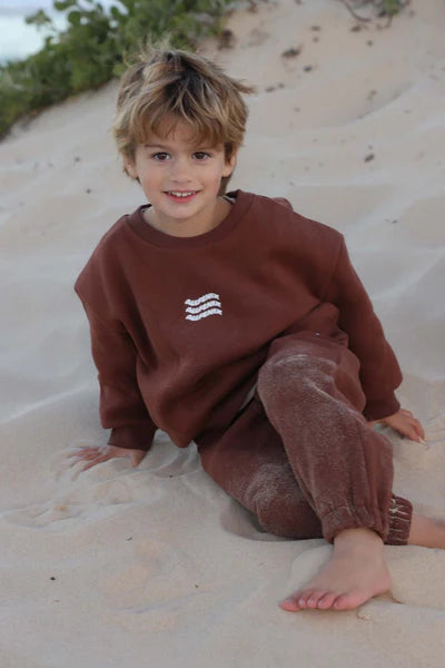 Jumper | Mini Waves Crew - Chocolate