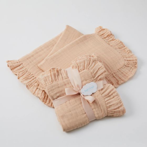 Muslin Blanket | Frill Hem - Pink Clay