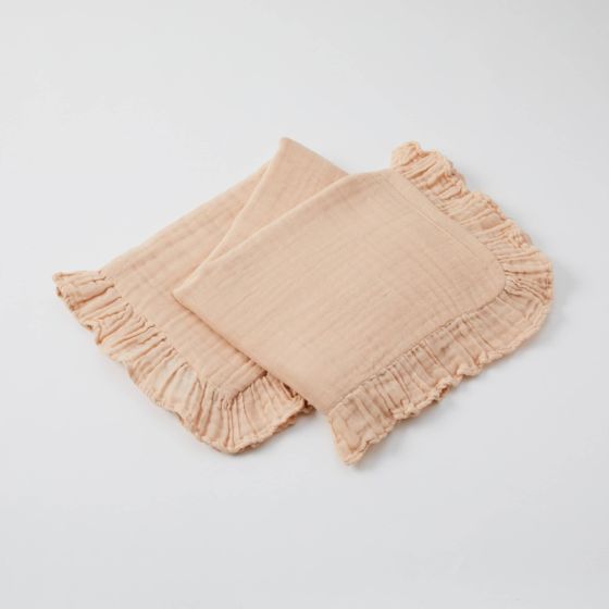 Muslin Blanket | Frill Hem - Pink Clay