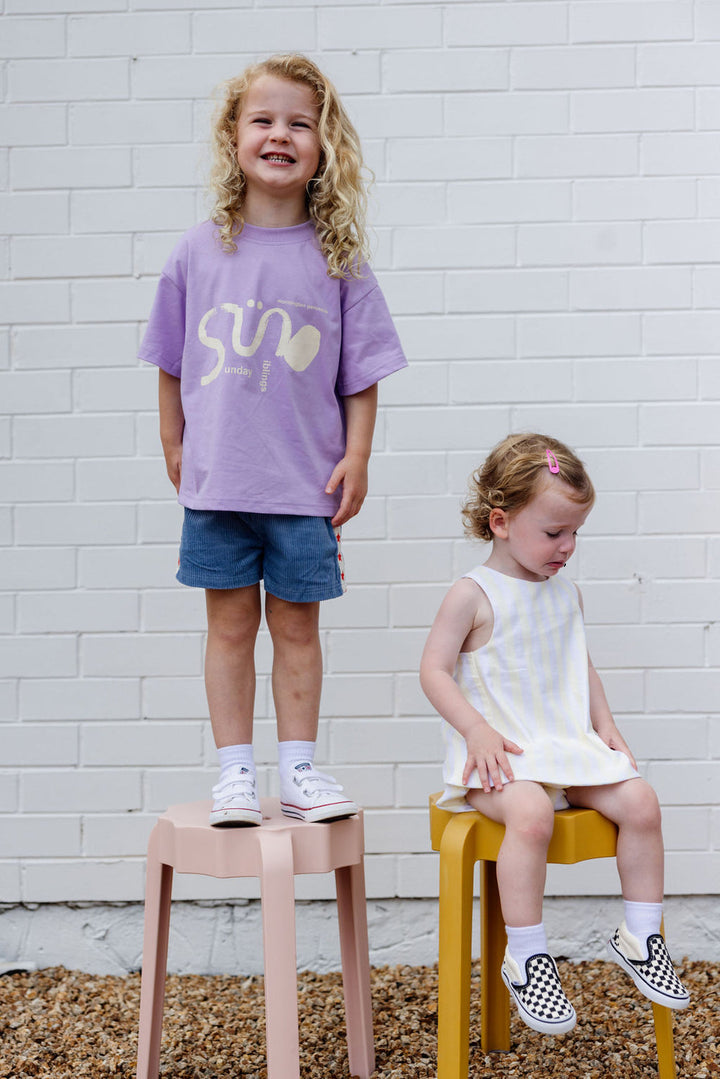 Tee | IL SOLE - Purple + Cream