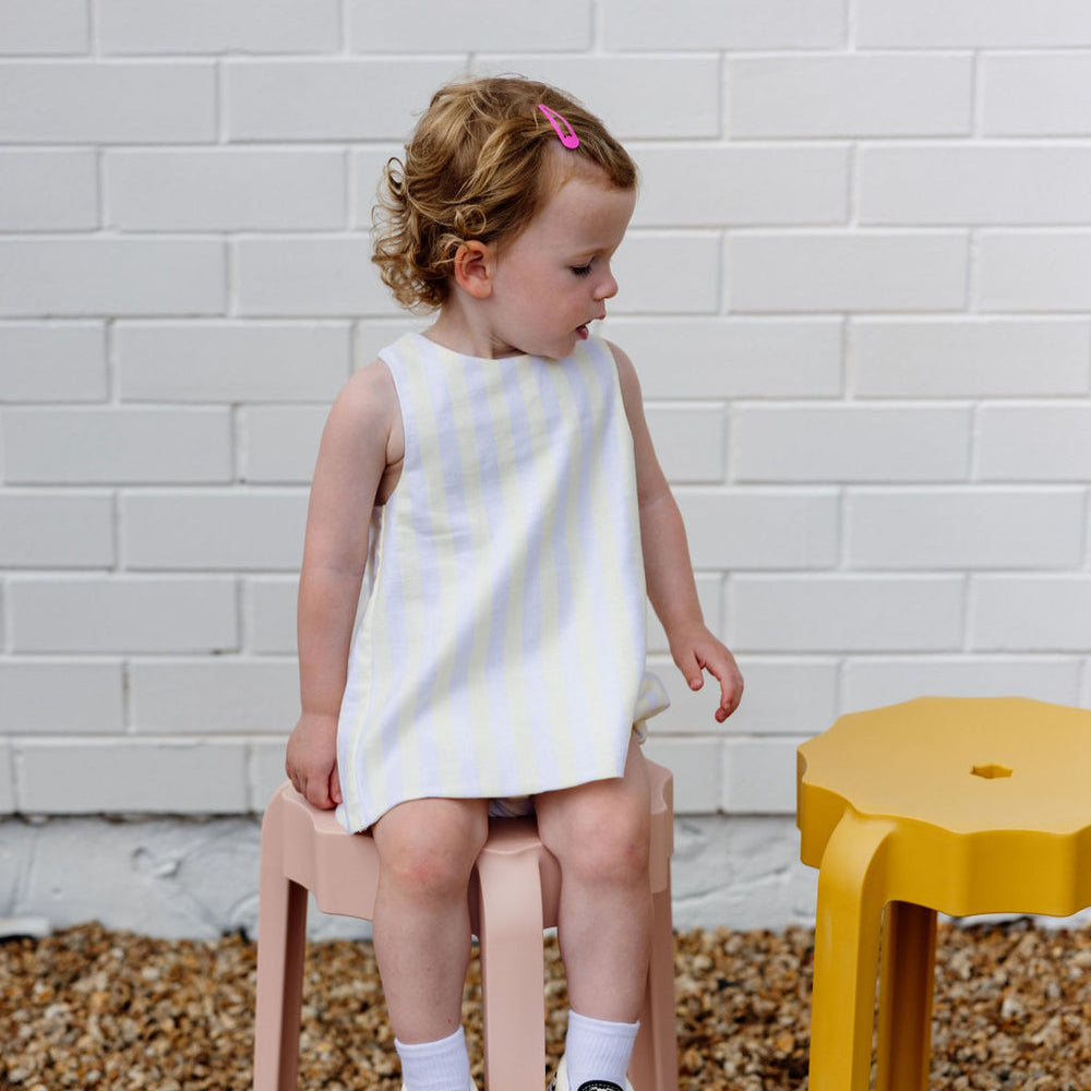 Dress & Bloomers | Mackenzie - Yellow Stripe