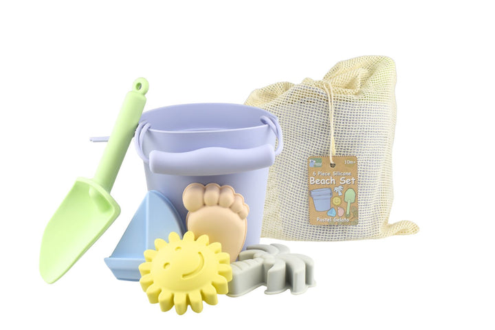 Beach Bucket | 6PC Silicone Set -Pastel Gelato