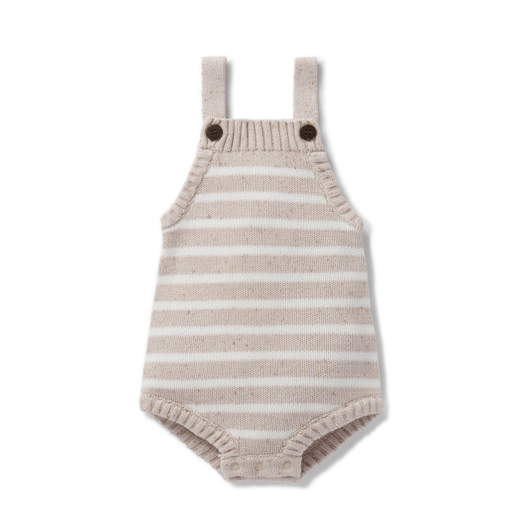 Romper | Knit Stripe - Oat Fleck